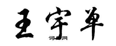 胡问遂王宇单行书个性签名怎么写