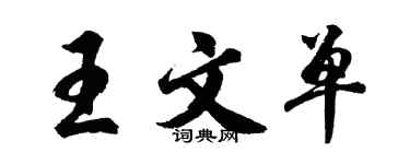 胡问遂王文单行书个性签名怎么写