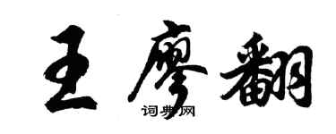 胡问遂王廖翻行书个性签名怎么写