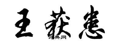 胡问遂王获患行书个性签名怎么写
