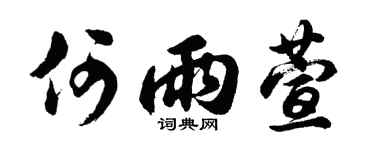 胡问遂何雨萱行书个性签名怎么写