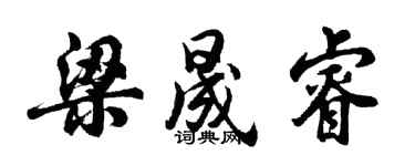 胡问遂梁晟睿行书个性签名怎么写