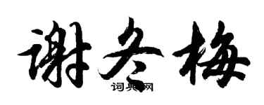 胡问遂谢冬梅行书个性签名怎么写