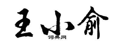 胡问遂王小俞行书个性签名怎么写