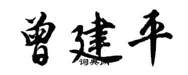 胡问遂曾建平行书个性签名怎么写