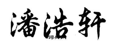 胡问遂潘浩轩行书个性签名怎么写