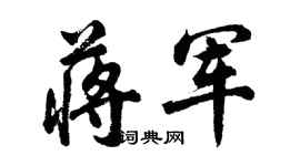 胡问遂蒋军行书个性签名怎么写