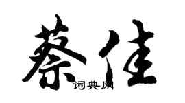 胡问遂蔡佳行书个性签名怎么写