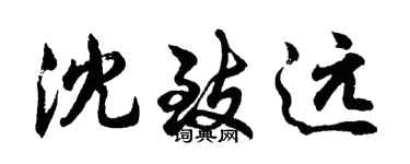 胡问遂沈致远行书个性签名怎么写