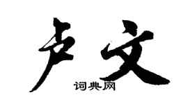 胡问遂卢文行书个性签名怎么写