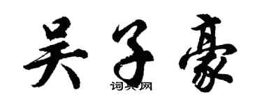 胡问遂吴子豪行书个性签名怎么写