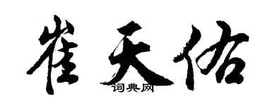 胡问遂崔天佑行书个性签名怎么写