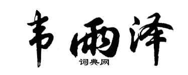 胡问遂韦雨泽行书个性签名怎么写