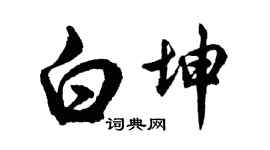 胡问遂白坤行书个性签名怎么写