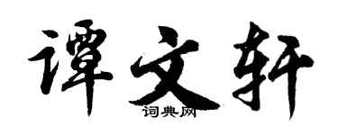 胡问遂谭文轩行书个性签名怎么写