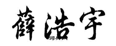 胡问遂薛浩宇行书个性签名怎么写
