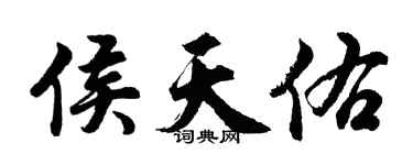 胡问遂侯天佑行书个性签名怎么写