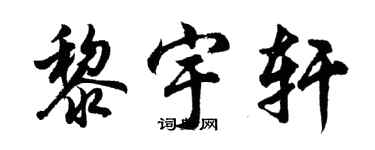 胡问遂黎宇轩行书个性签名怎么写