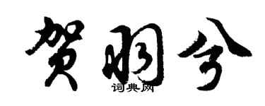 胡问遂贺羽兮行书个性签名怎么写