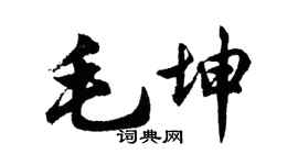 胡问遂毛坤行书个性签名怎么写