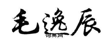 胡问遂毛逸辰行书个性签名怎么写