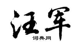 胡问遂汪军行书个性签名怎么写