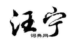 胡问遂汪宁行书个性签名怎么写