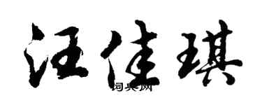 胡问遂汪佳琪行书个性签名怎么写