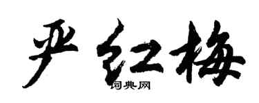 胡问遂严红梅行书个性签名怎么写