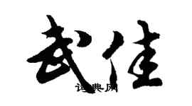 胡问遂武佳行书个性签名怎么写