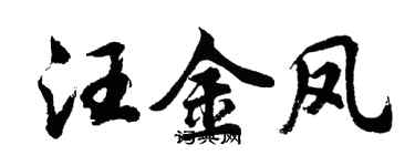 胡问遂汪金凤行书个性签名怎么写