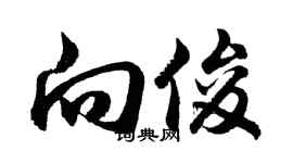 胡问遂向俊行书个性签名怎么写