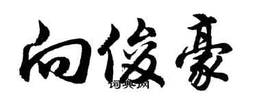 胡问遂向俊豪行书个性签名怎么写