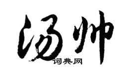 胡问遂汤帅行书个性签名怎么写