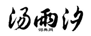 胡问遂汤雨汐行书个性签名怎么写