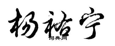 胡问遂杨祐宁行书个性签名怎么写
