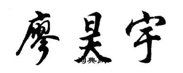 胡问遂廖昊宇行书个性签名怎么写