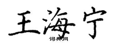 丁谦王海宁楷书个性签名怎么写