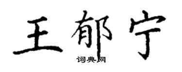 丁谦王郁宁楷书个性签名怎么写