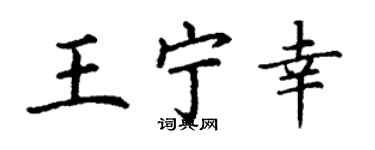 丁谦王宁幸楷书个性签名怎么写