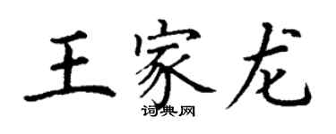 丁谦王家龙楷书个性签名怎么写