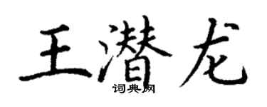 丁谦王潜龙楷书个性签名怎么写