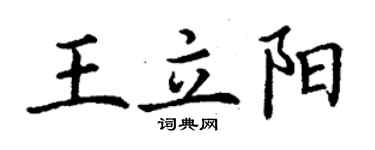 丁谦王立阳楷书个性签名怎么写