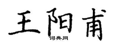 丁谦王阳甫楷书个性签名怎么写
