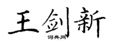 丁谦王剑新楷书个性签名怎么写