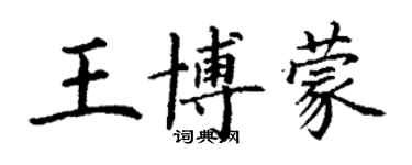 丁谦王博蒙楷书个性签名怎么写