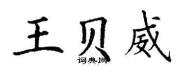 丁谦王贝威楷书个性签名怎么写