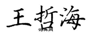 丁谦王哲海楷书个性签名怎么写