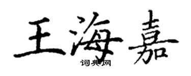 丁谦王海嘉楷书个性签名怎么写