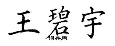 丁谦王碧宇楷书个性签名怎么写